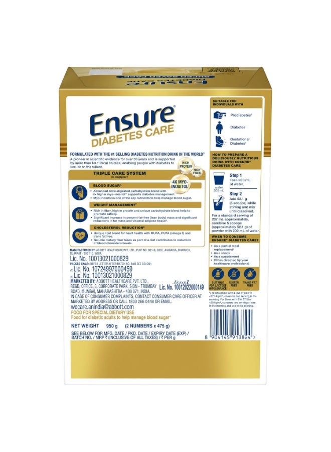 انشور مسحوق دايابيتس كير بنكهة الفانيليا 950 غرام، غني بالألياف والبروتين و36 عنصرًا غذائيًا | يساعد على تنظيم مستويات السكر في الدم خلال 4 أسابيع - Image 4